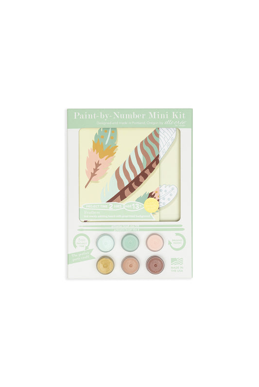 Feathers | 6x6 mini paint-by-number kit - Elle Crée