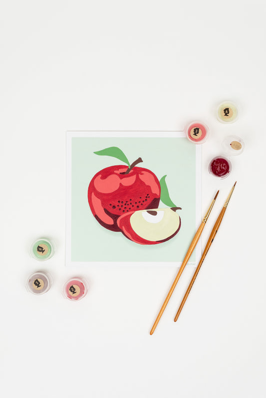 Apples | 6x6 mini paint-by-number kit - Elle Crée
