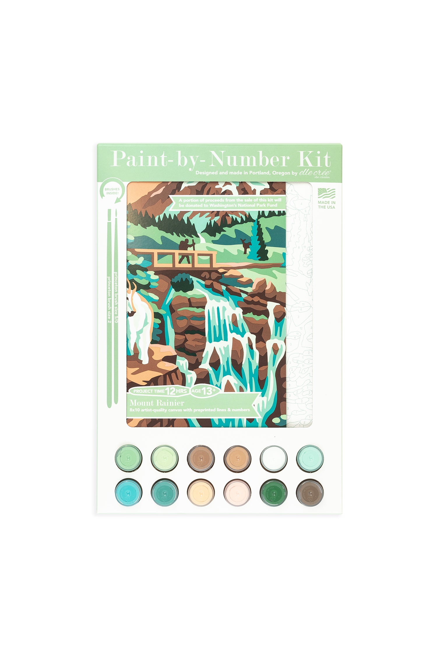 Mt. Rainier National Park | 8x10 paint-by-number kit - Elle Crée