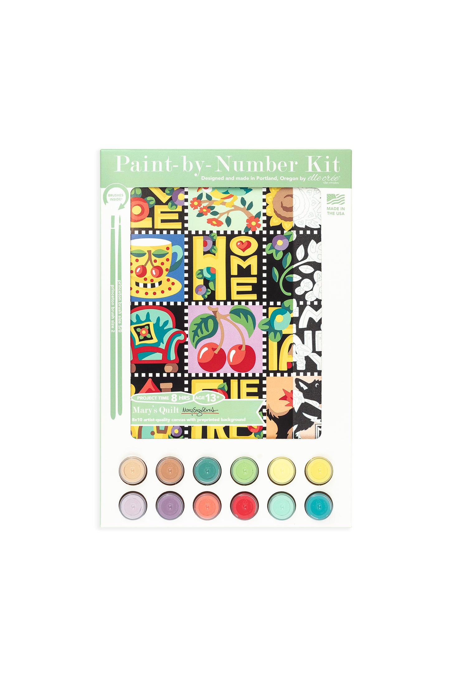 Mary's Quilt | Mary Engelbreit 8x10 paint-by-number kit - Elle Crée