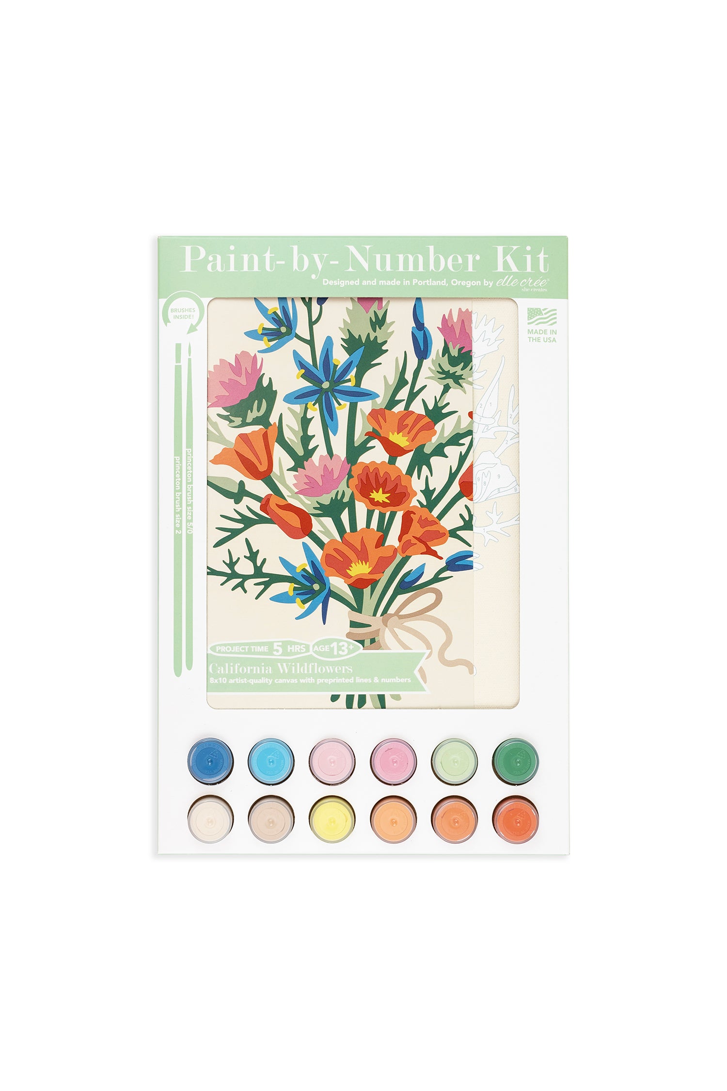 California Wildflowers | 8x10 paint-by-number kit - Elle Crée