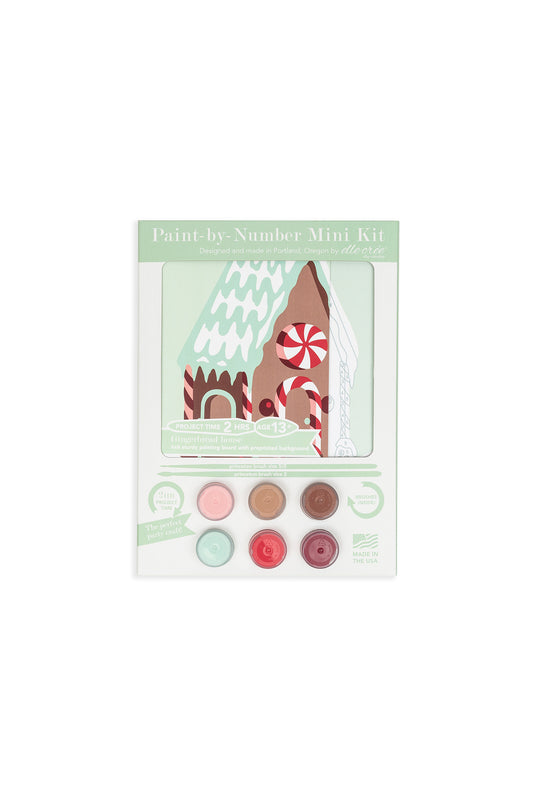 Gingerbread House | 6x6 mini paint-by-number kit - Elle Crée