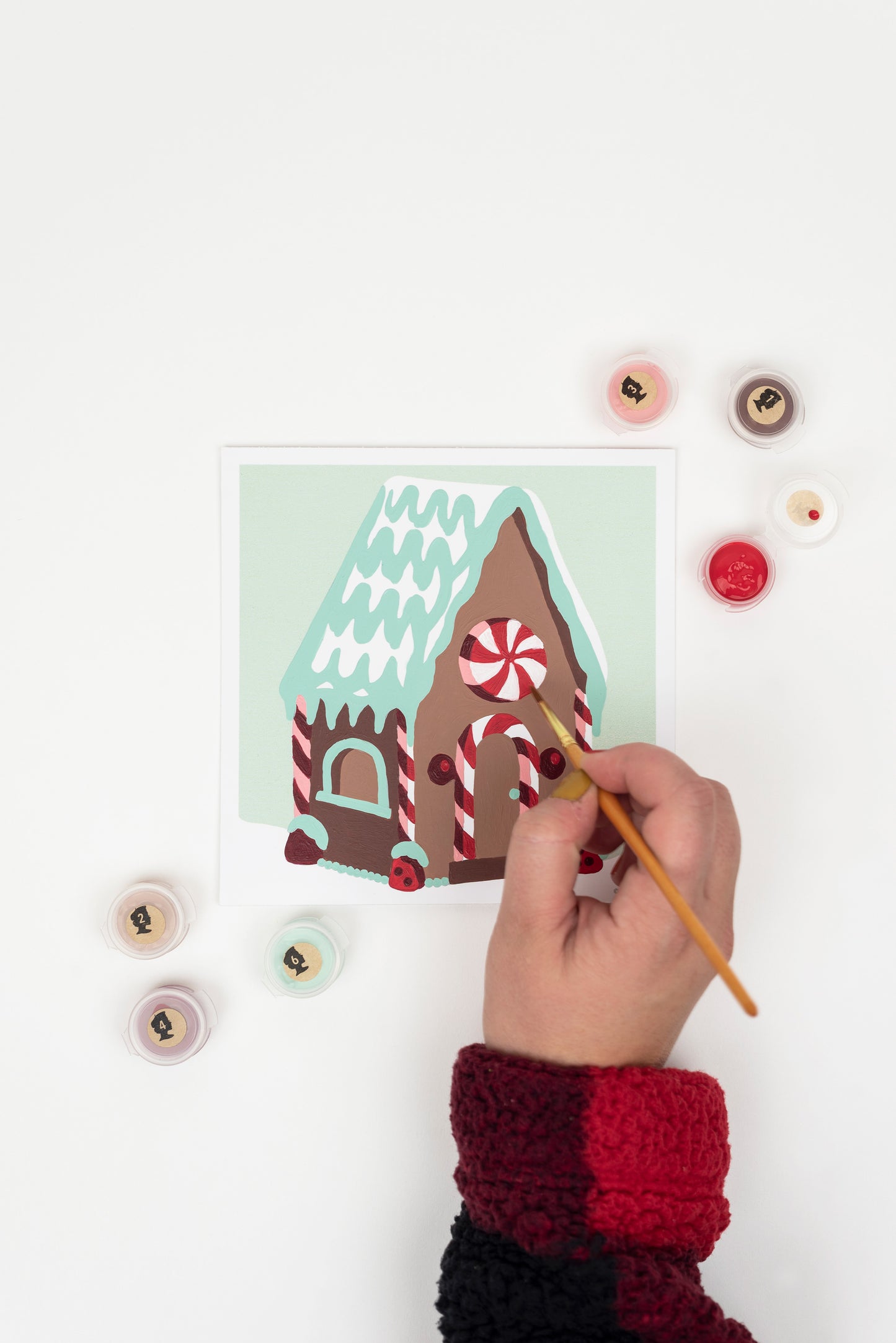 Gingerbread House | 6x6 mini paint-by-number kit - Elle Crée