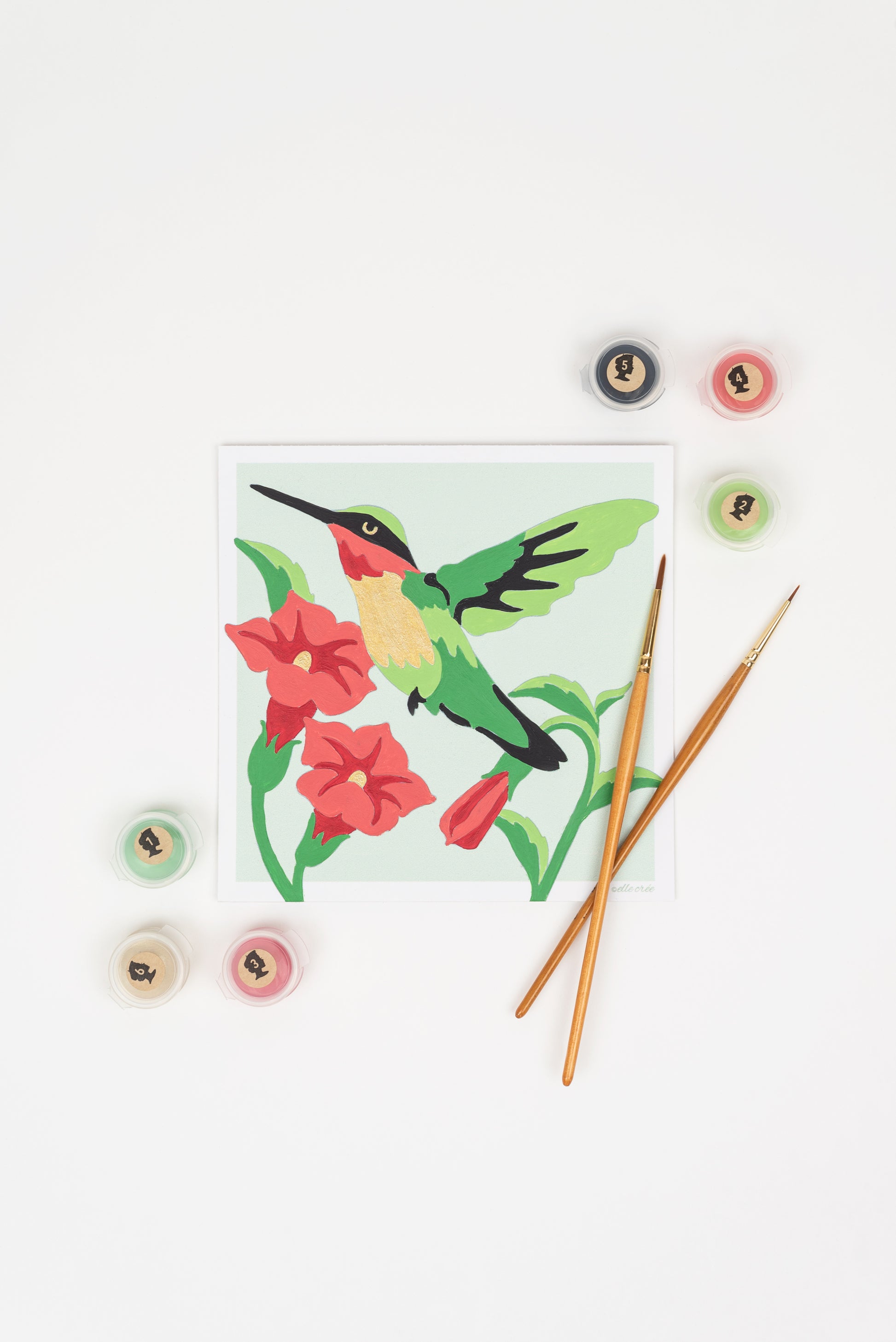 Hummingbird | 6x6 mini paint-by-number kit - Elle Crée