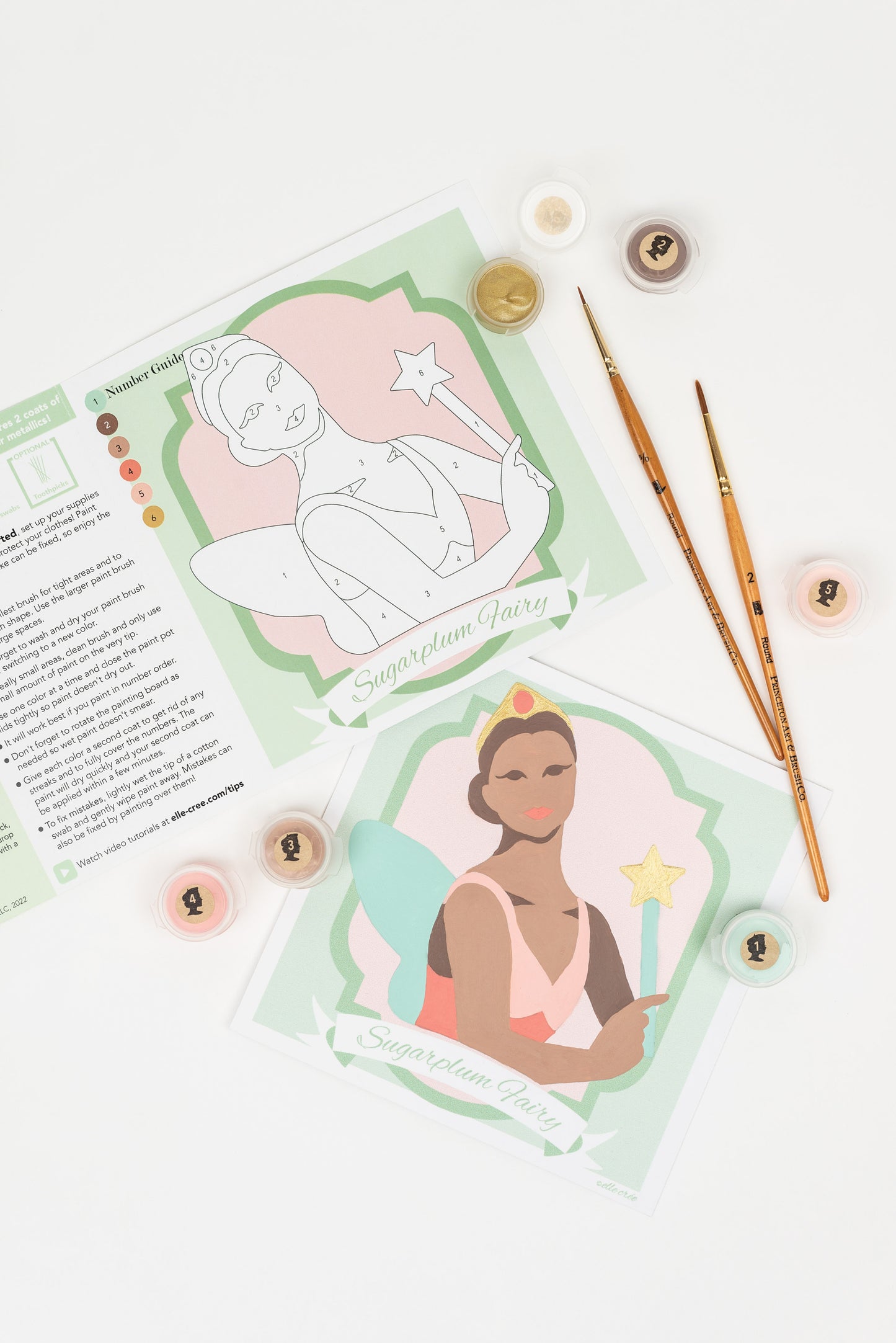 Nutcracker Sugarplum Fairy | 6x6 mini paint-by-number kit - Elle Crée