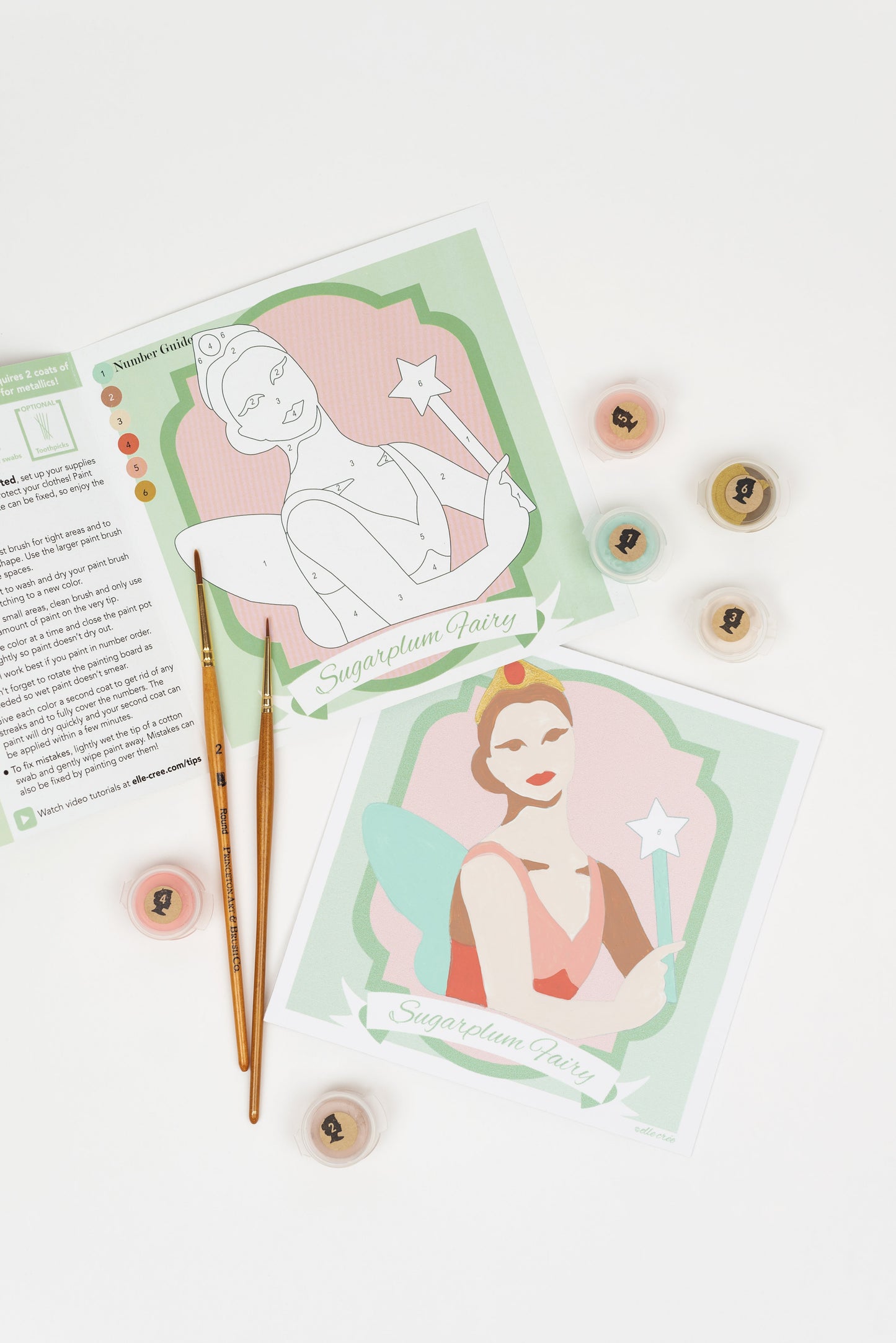 Nutcracker Sugarplum Fairy | 6x6 mini paint-by-number kit - Elle Crée