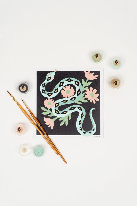 Snake | 6x6 mini paint-by-number kit - Elle Crée