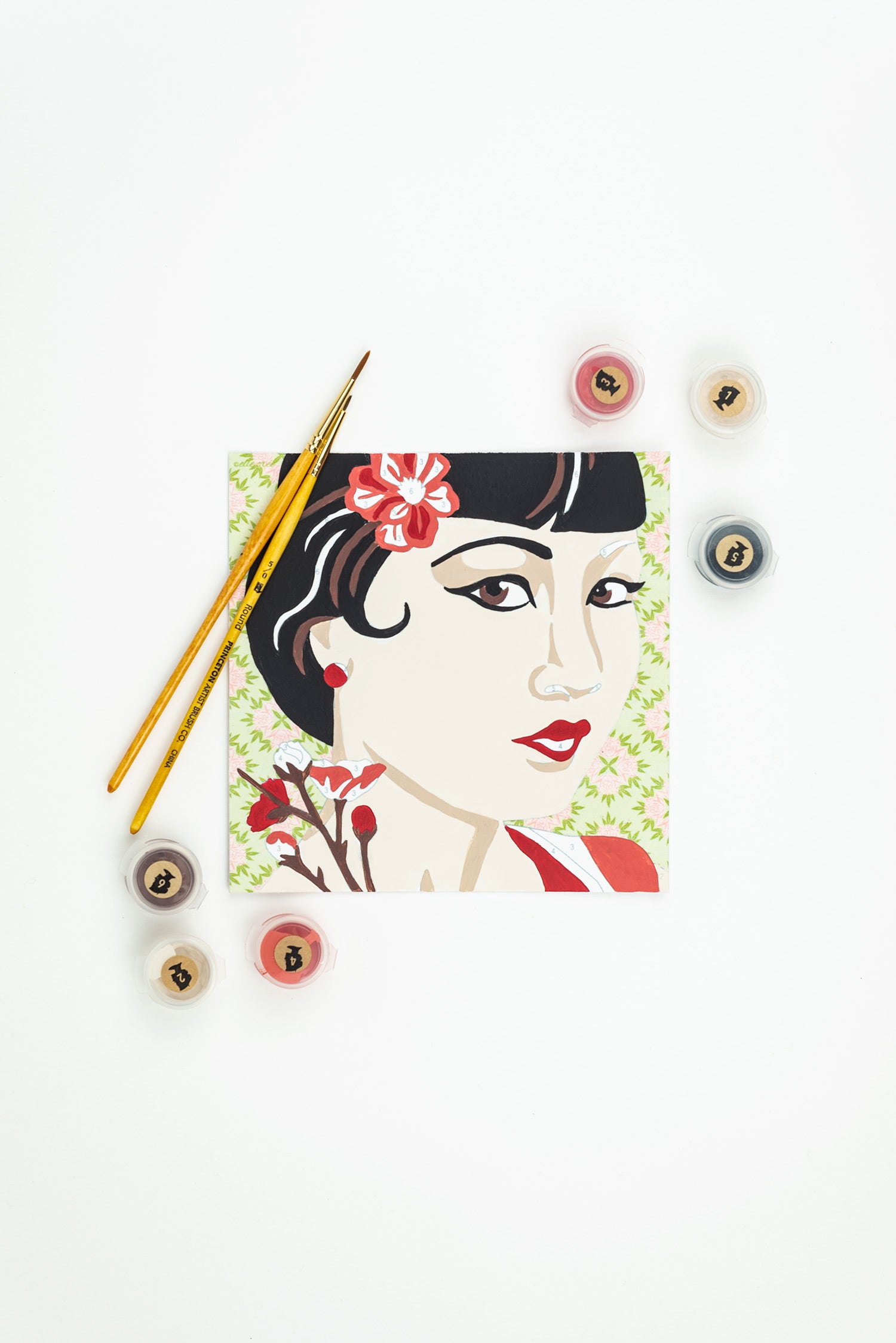 Anna May Wong | 6x6 mini paint-by-number kit - Elle Crée