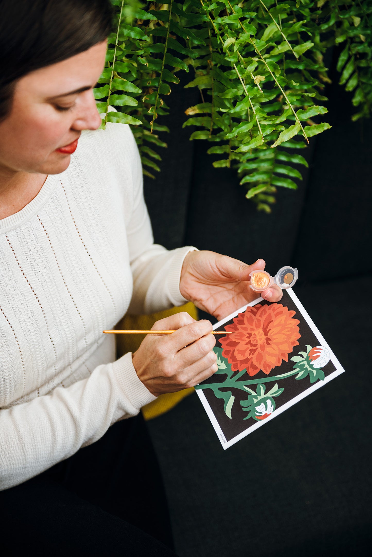 Dahlias | 6x6 mini paint-by-number kit - Elle Crée