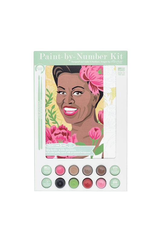 Michelle with Peonies | 8x10 paint-by-number kit - Elle Crée