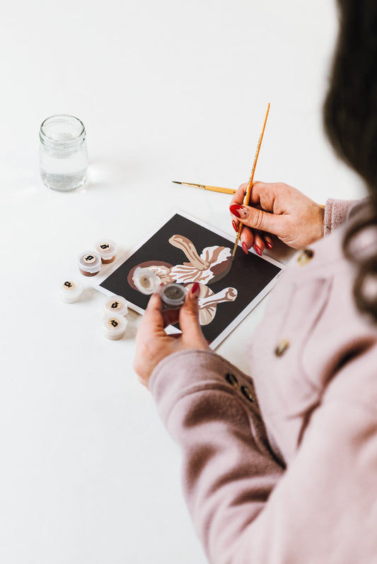 Mushrooms | 6x6 mini paint-by-number kit - Elle Crée