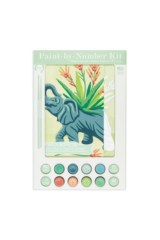 Aloe Vera in Elephant Planter | 8x10 paint-by-number kit - Elle Crée