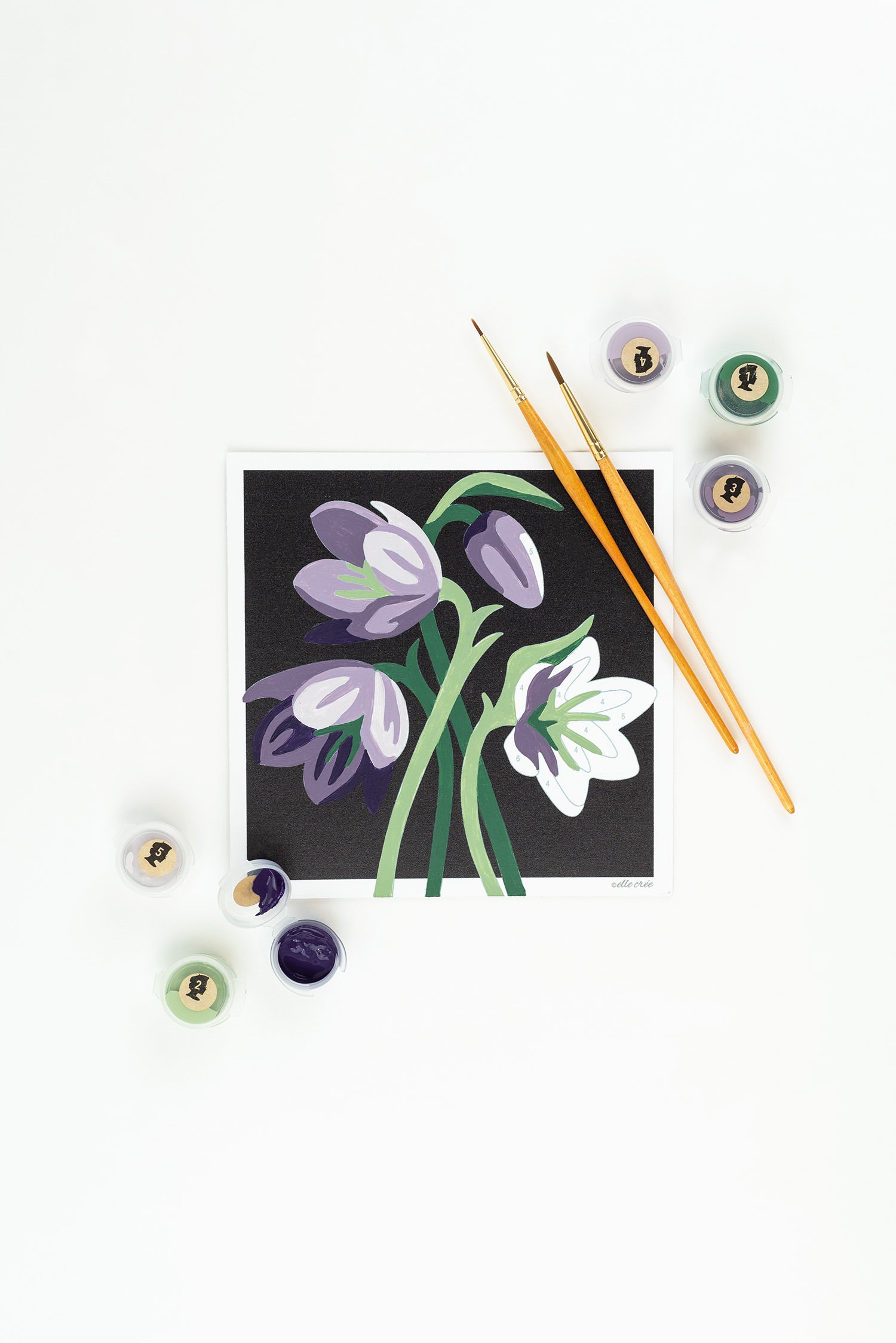 Fritillaria | 6x6 mini paint-by-number kit - Elle Crée