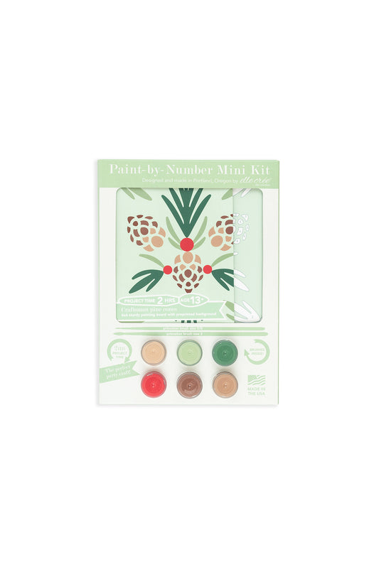 Craftsman Pine Cones  | 6x6 mini paint-by-number kit - Elle Crée