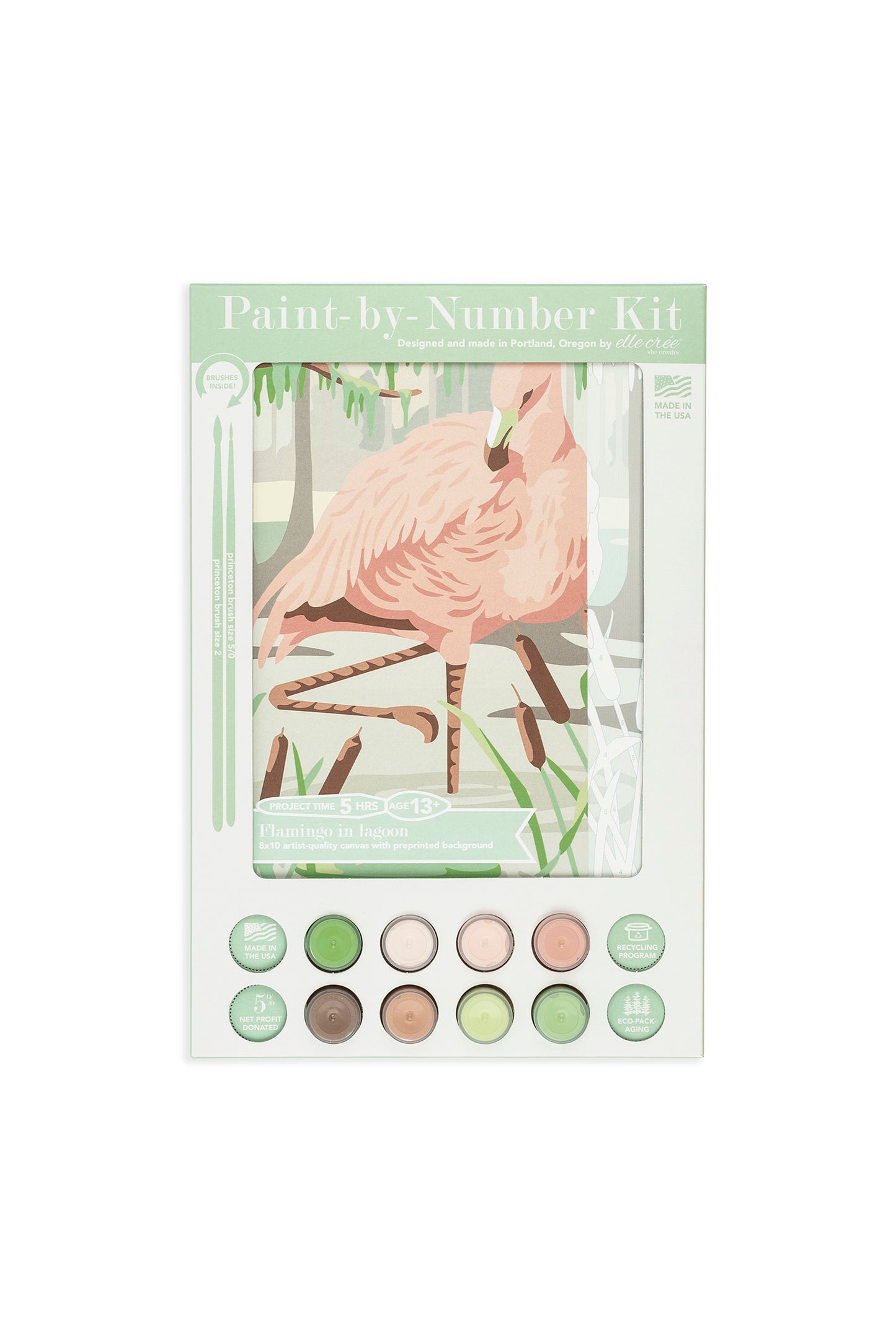 Flamingo in Lagoon | 8x10 paint-by-number kit - Elle Crée