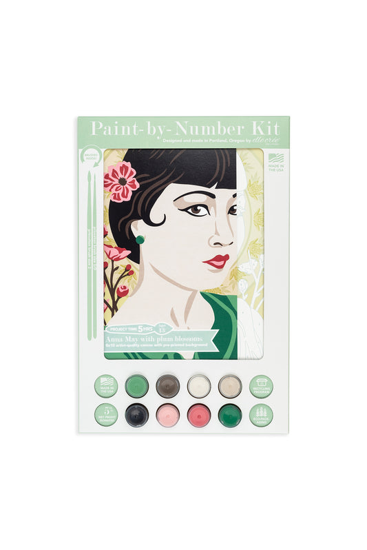 Anna May with Plum Blossoms | 8x10 paint-by-number kit - Elle Crée