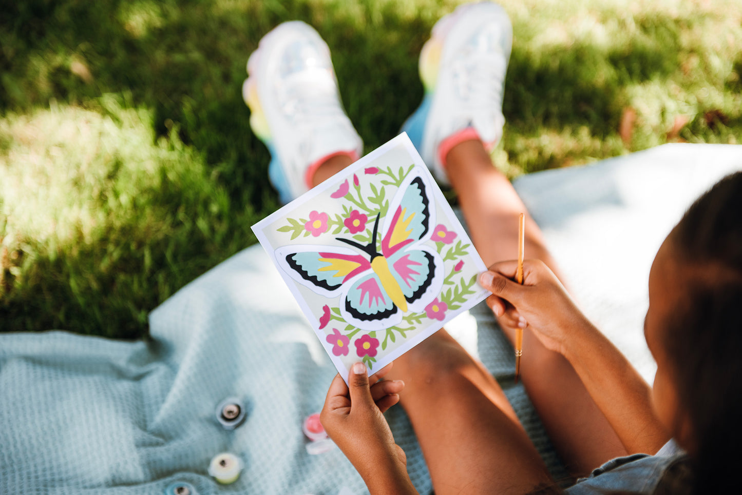 Kids Brilliant Butterfly | 6x6 mini paint-by-number kit - Elle Crée