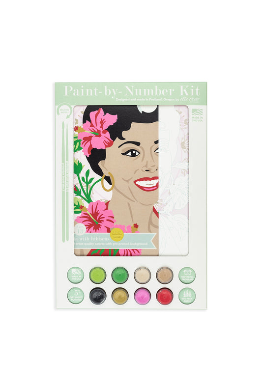 Rita with Hibiscus | 8x10 paint-by-number kit - Elle Crée
