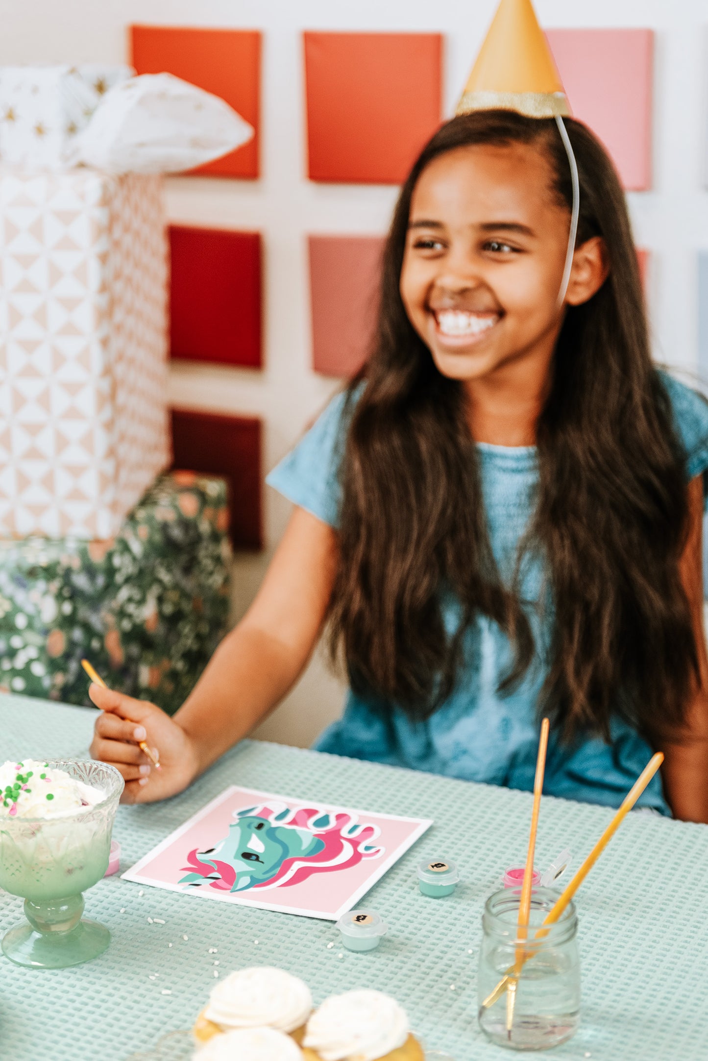 Kids Carousel Unicorn | 6x6 mini paint-by-number kit - Elle Crée