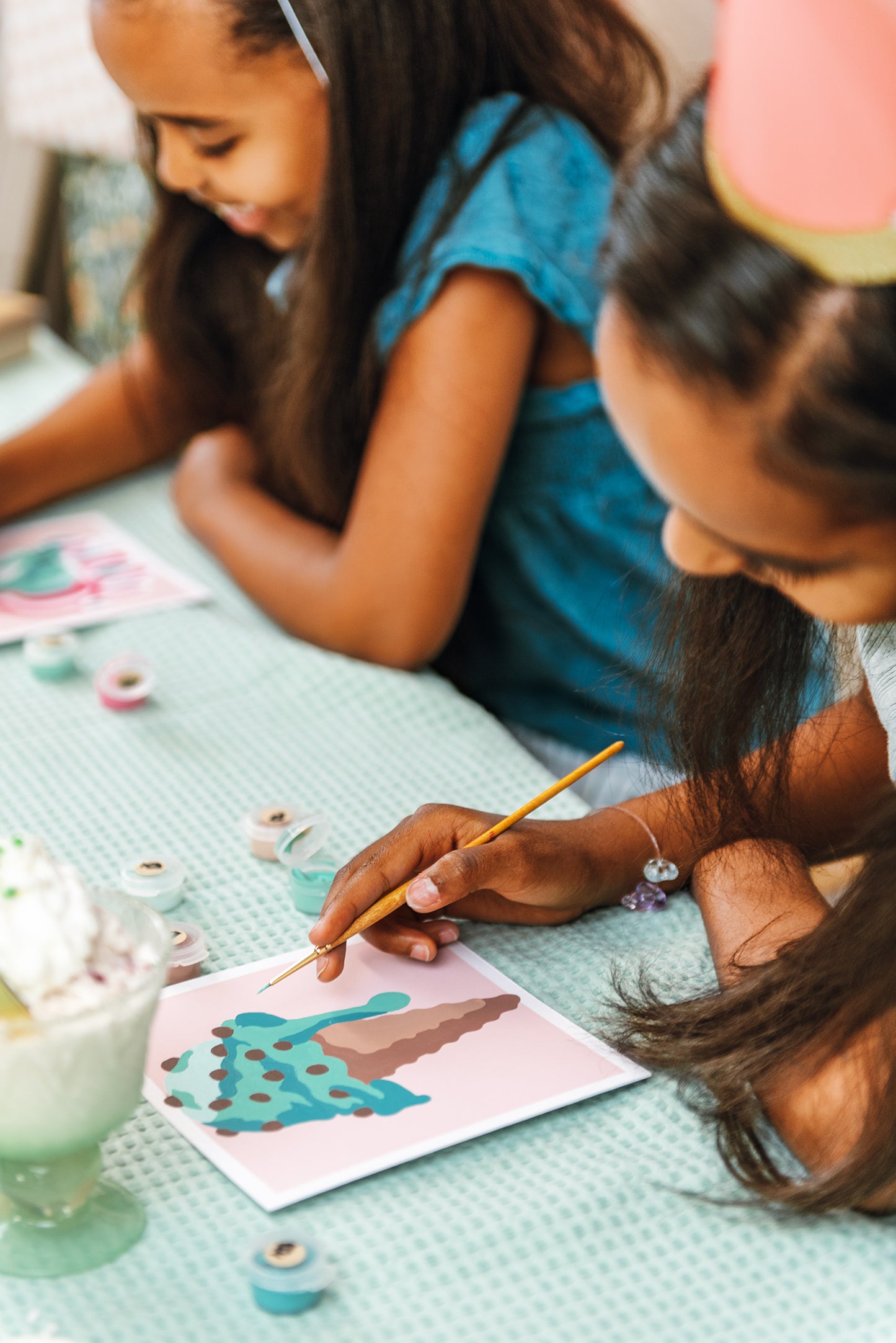 Kids Ice Cream Cone | 6x6 mini paint-by-number kit - Elle Crée