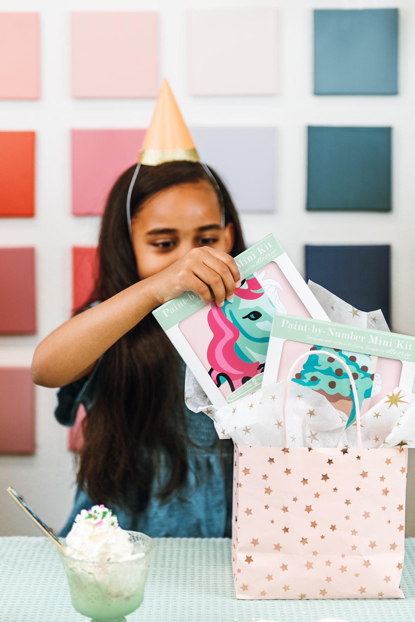 Kids Carousel Unicorn | 6x6 mini paint-by-number kit - Elle Crée