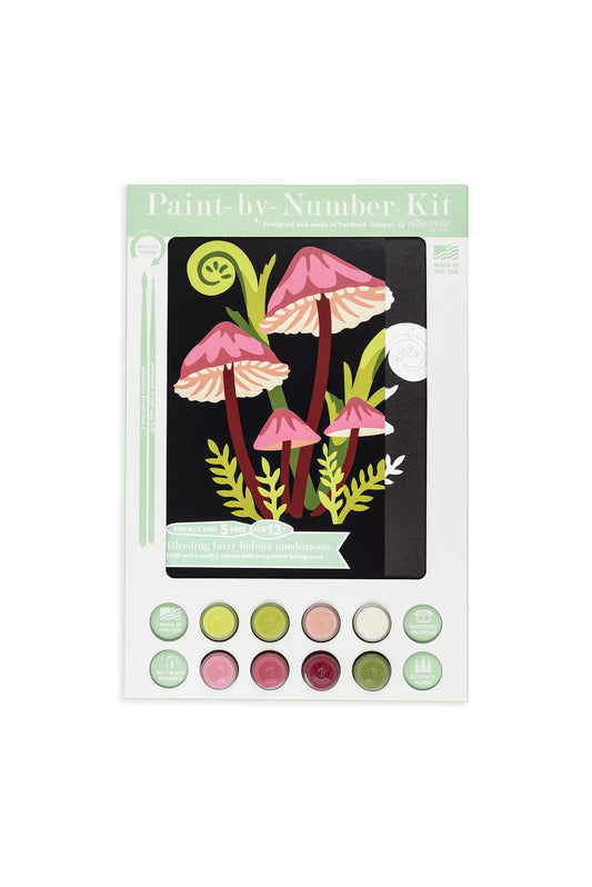 Bleeding Fairy Helmet Mushrooms | 8x10 paint-by-number kit - Elle Crée