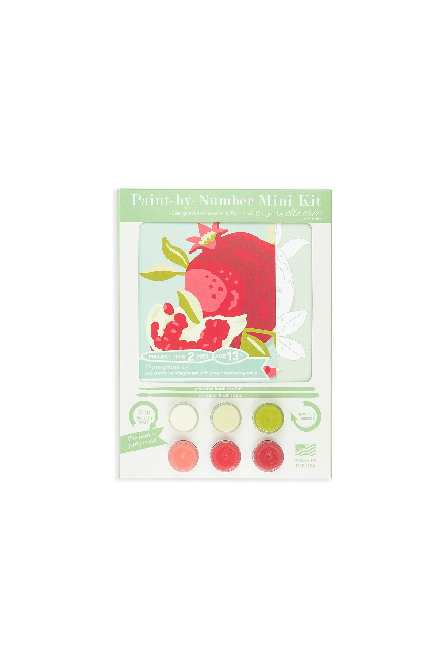 Pomegranates | 6x6 mini paint-by-number kit - Elle Crée