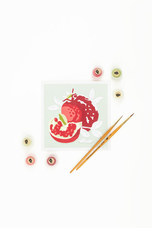 Pomegranates | 6x6 mini paint-by-number kit - Elle Crée