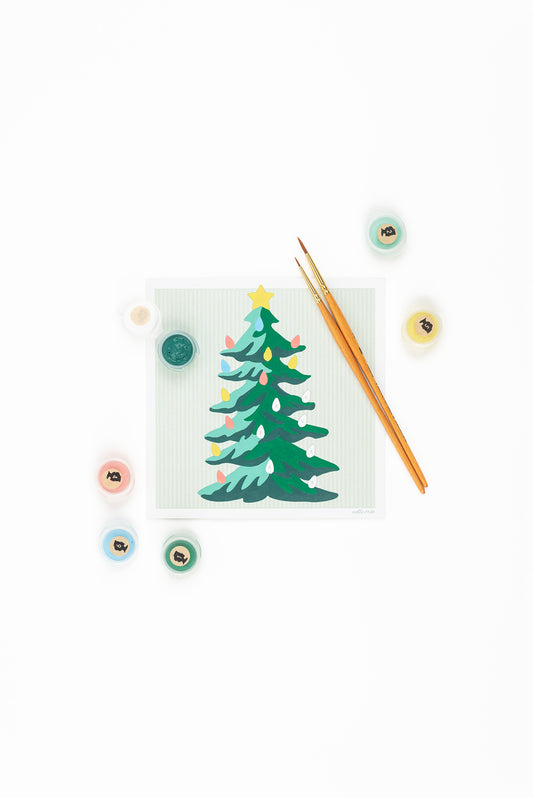 Christmas Tree  | 6x6 mini paint-by-number kit - Elle Crée