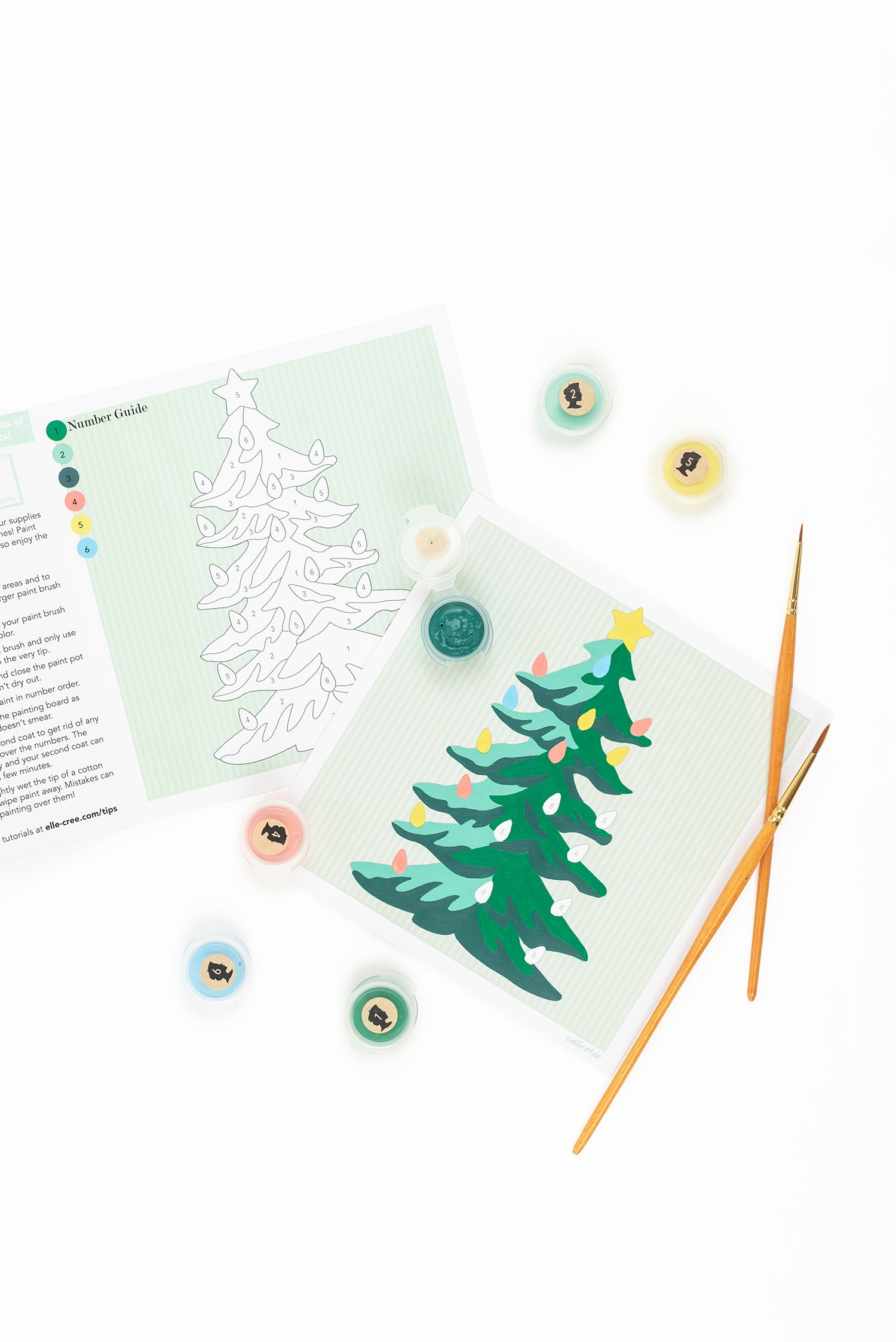 Christmas Tree  | 6x6 mini paint-by-number kit - Elle Crée