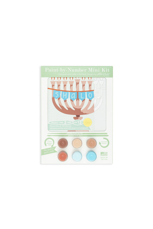 Hanukkah Menorah  | 6x6 mini paint-by-number kit - Elle Crée