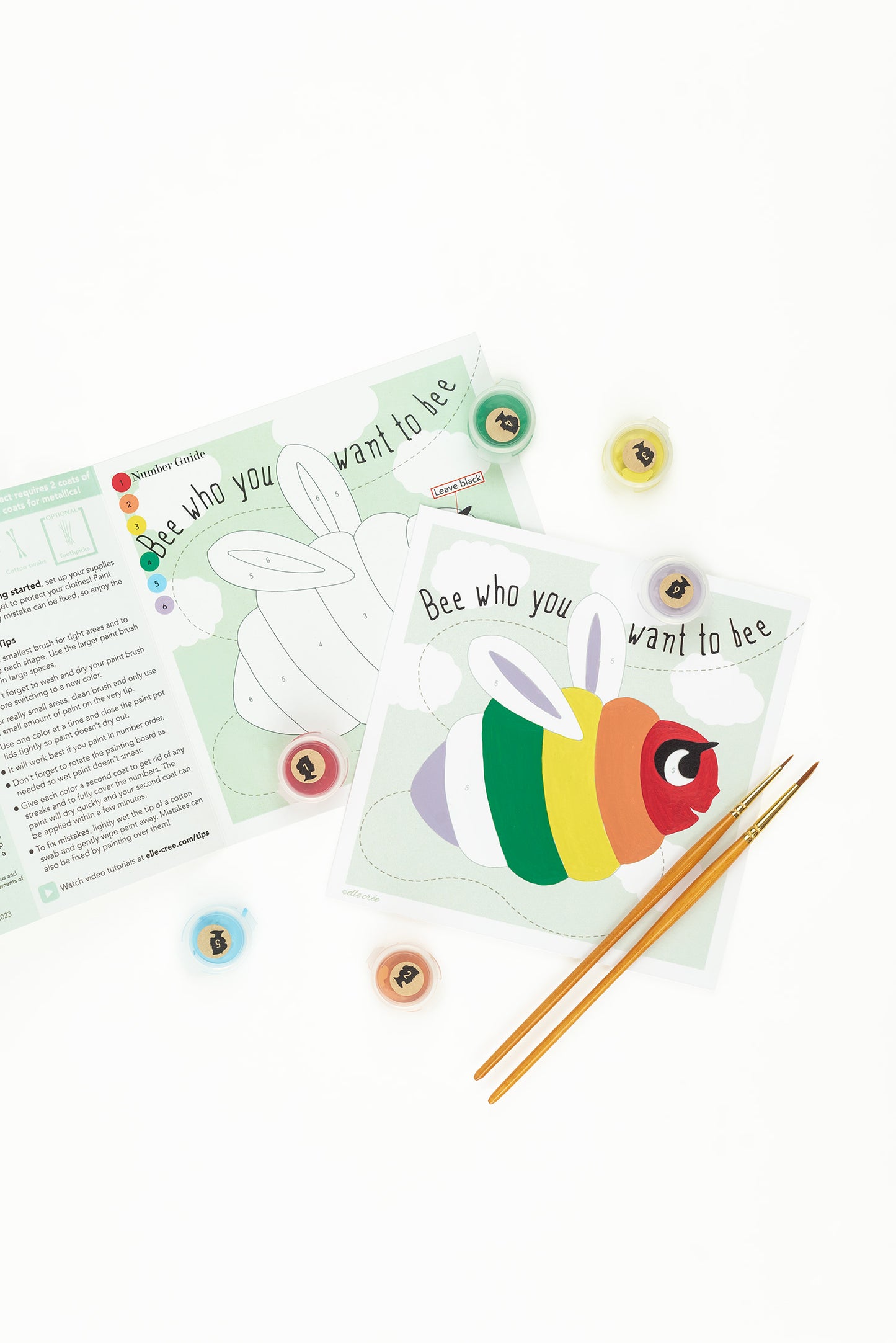 Kids Pride Bee | 6x6 mini paint-by-number kit - Elle Crée