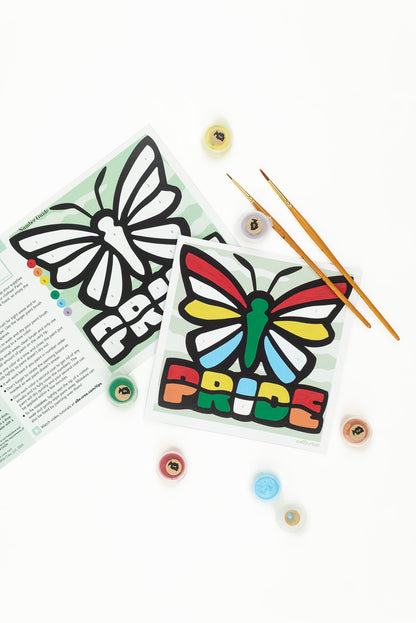 Kids Pride Butterfly | 6x6 mini paint-by-number kit - Elle Crée