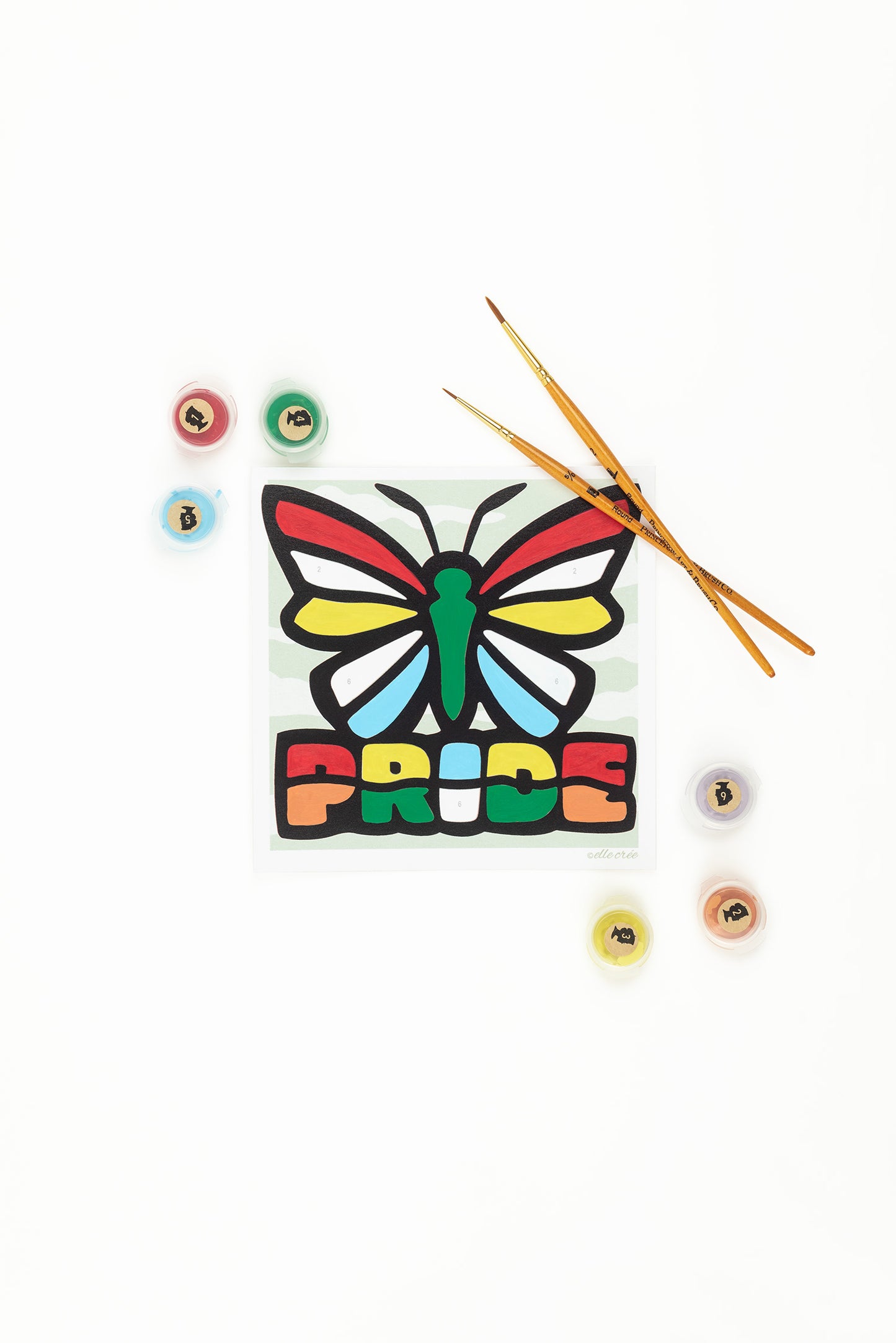 Kids Pride Butterfly | 6x6 mini paint-by-number kit - Elle Crée