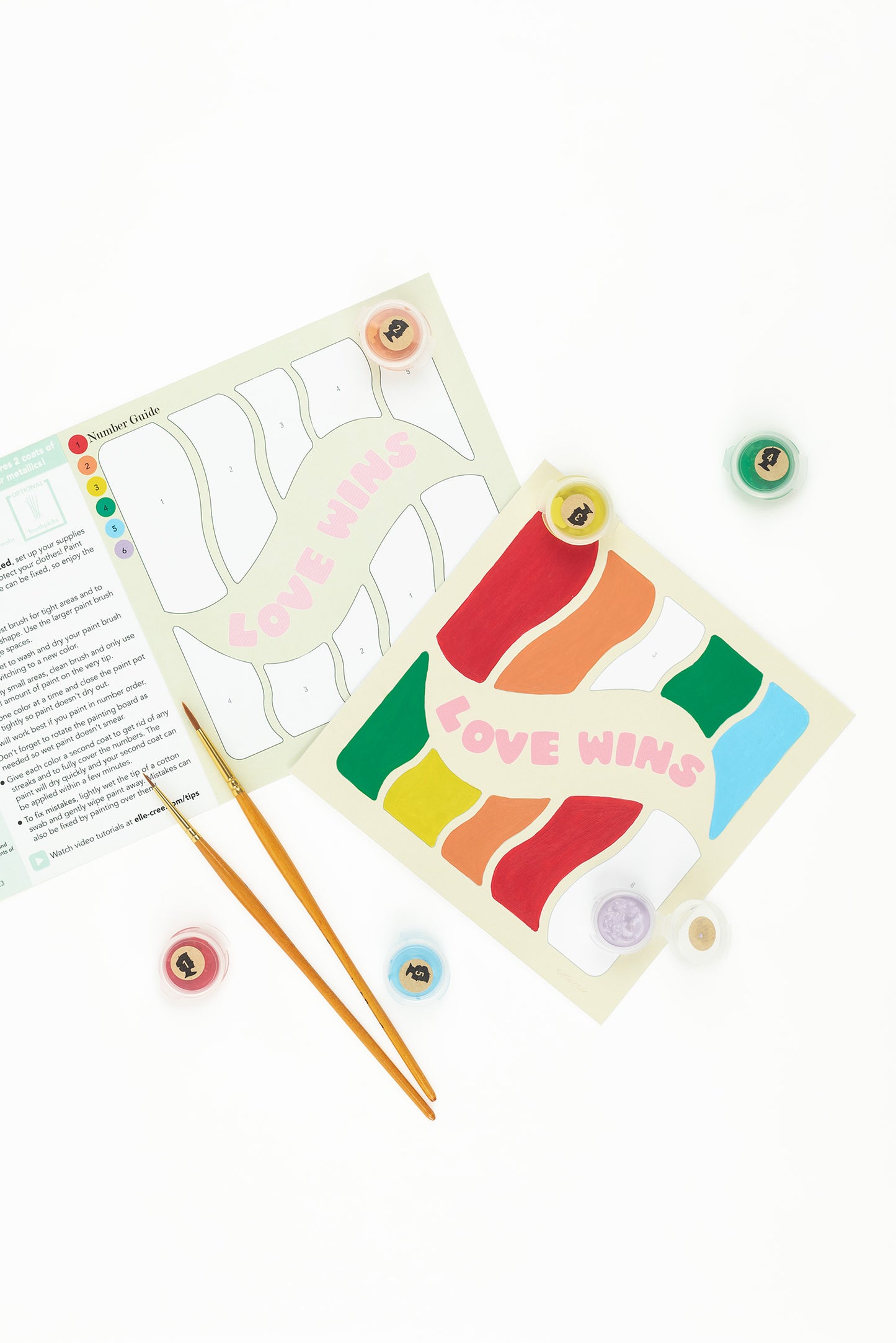 Kids Pride Love Wins | 6x6 mini paint-by-number kit - Elle Crée