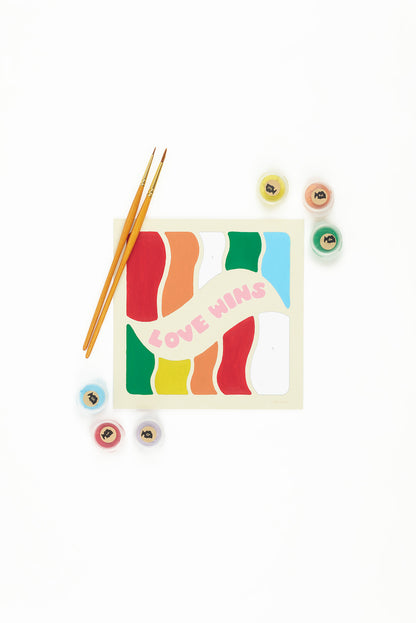 Kids Pride Love Wins | 6x6 mini paint-by-number kit - Elle Crée