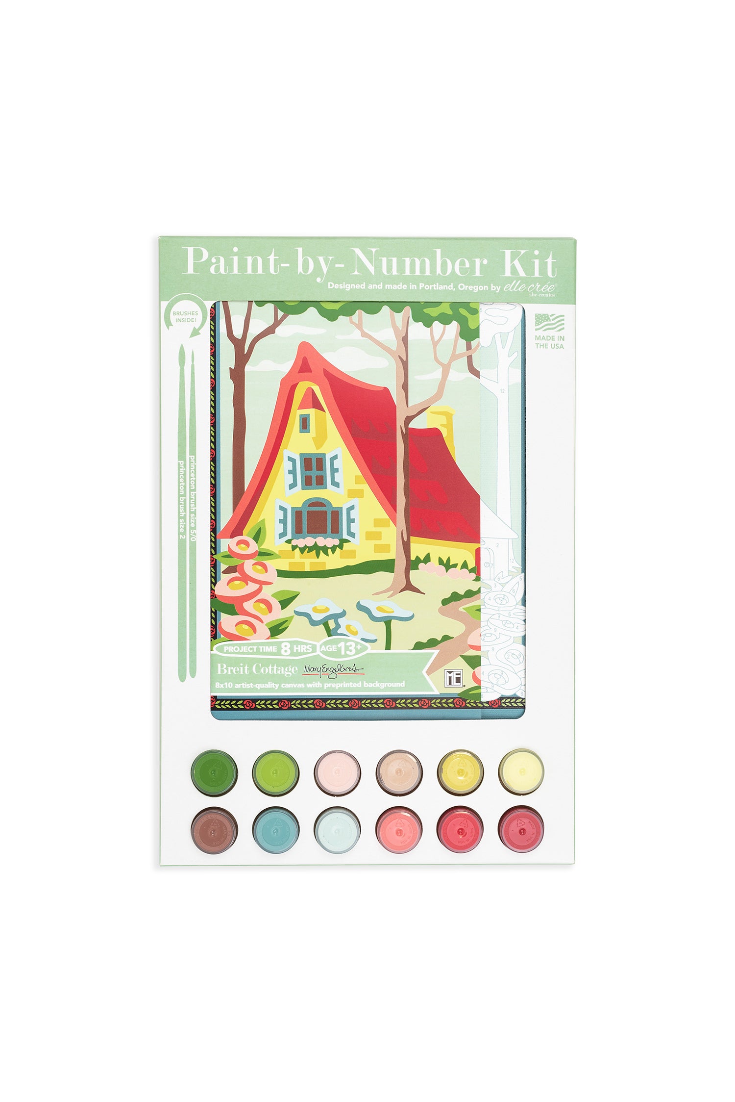 Breit Cottage | Mary Engelbreit 8x10 paint-by-number kit - Elle Crée