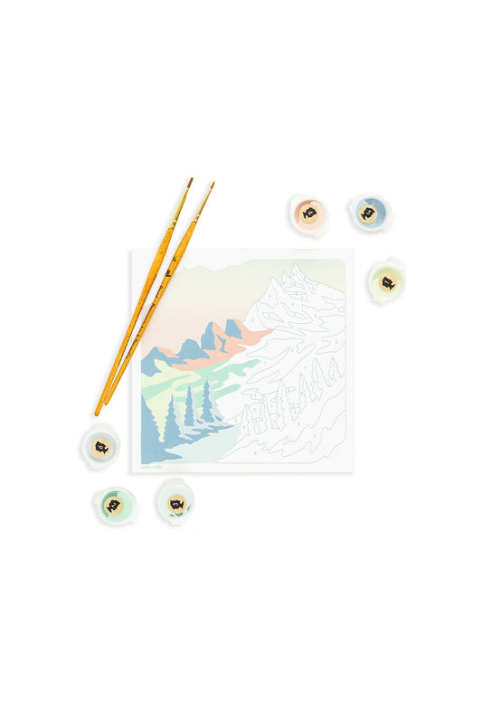 Alpine Sunset | 6x6 mini paint-by-number kit - Elle Crée