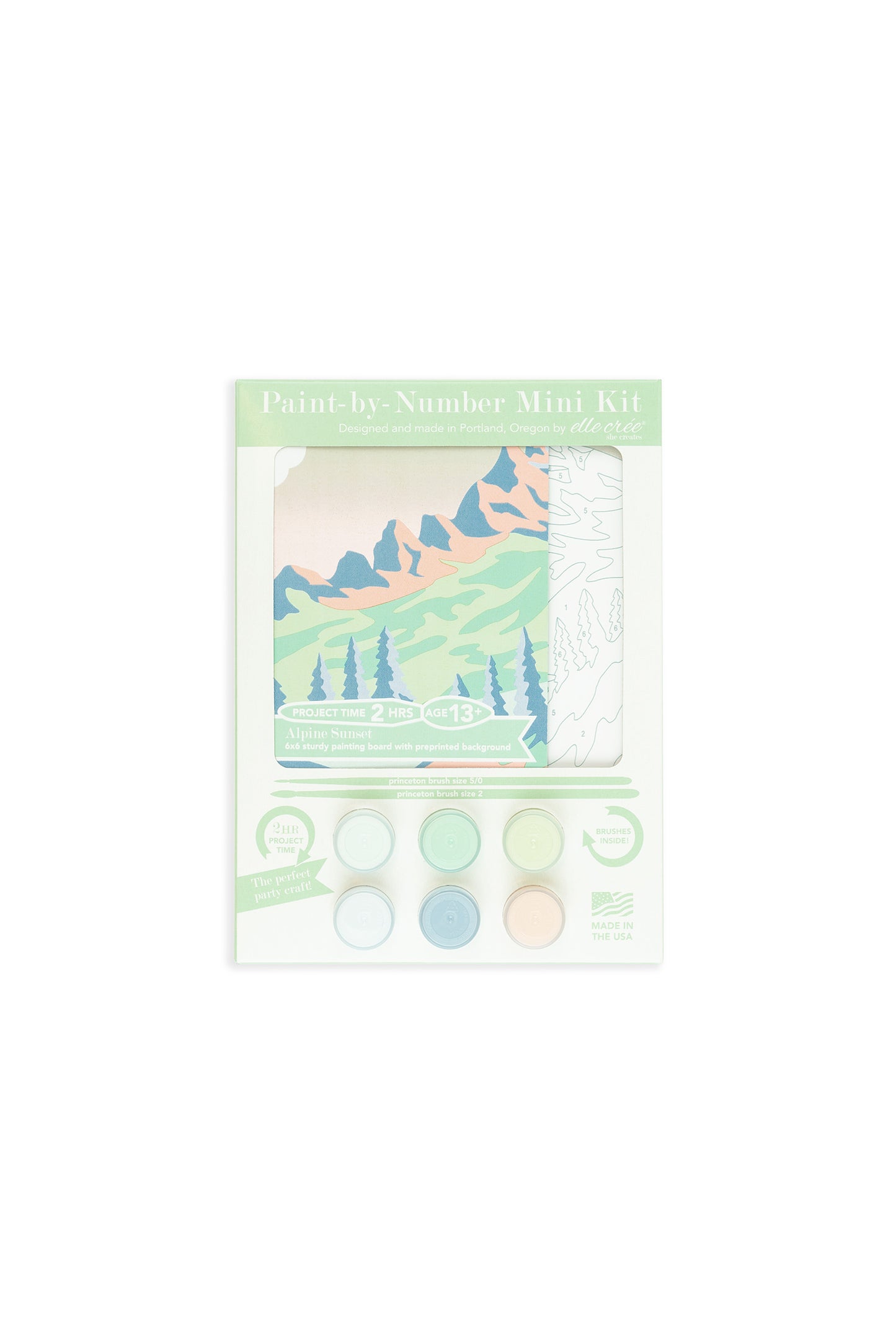 Alpine Sunset | 6x6 mini paint-by-number kit - Elle Crée