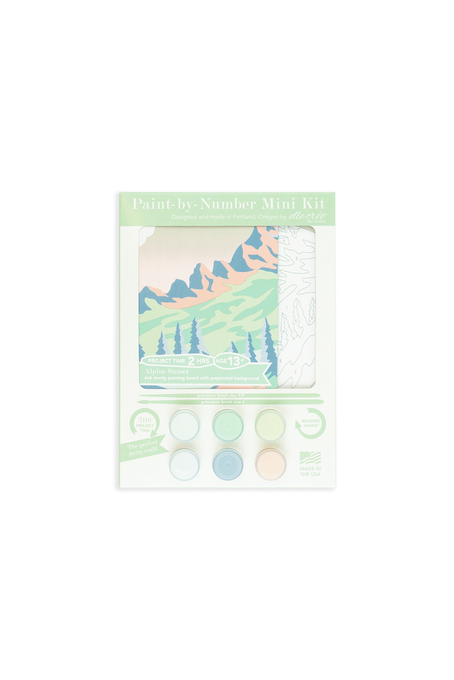Alpine Sunset | 6x6 mini paint-by-number kit - Elle Crée