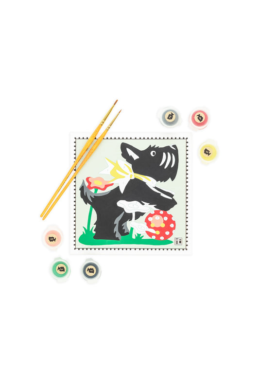 Scottie Scuttle | Mary Engelbreit 6x6 paint-by-number kit - Elle Crée