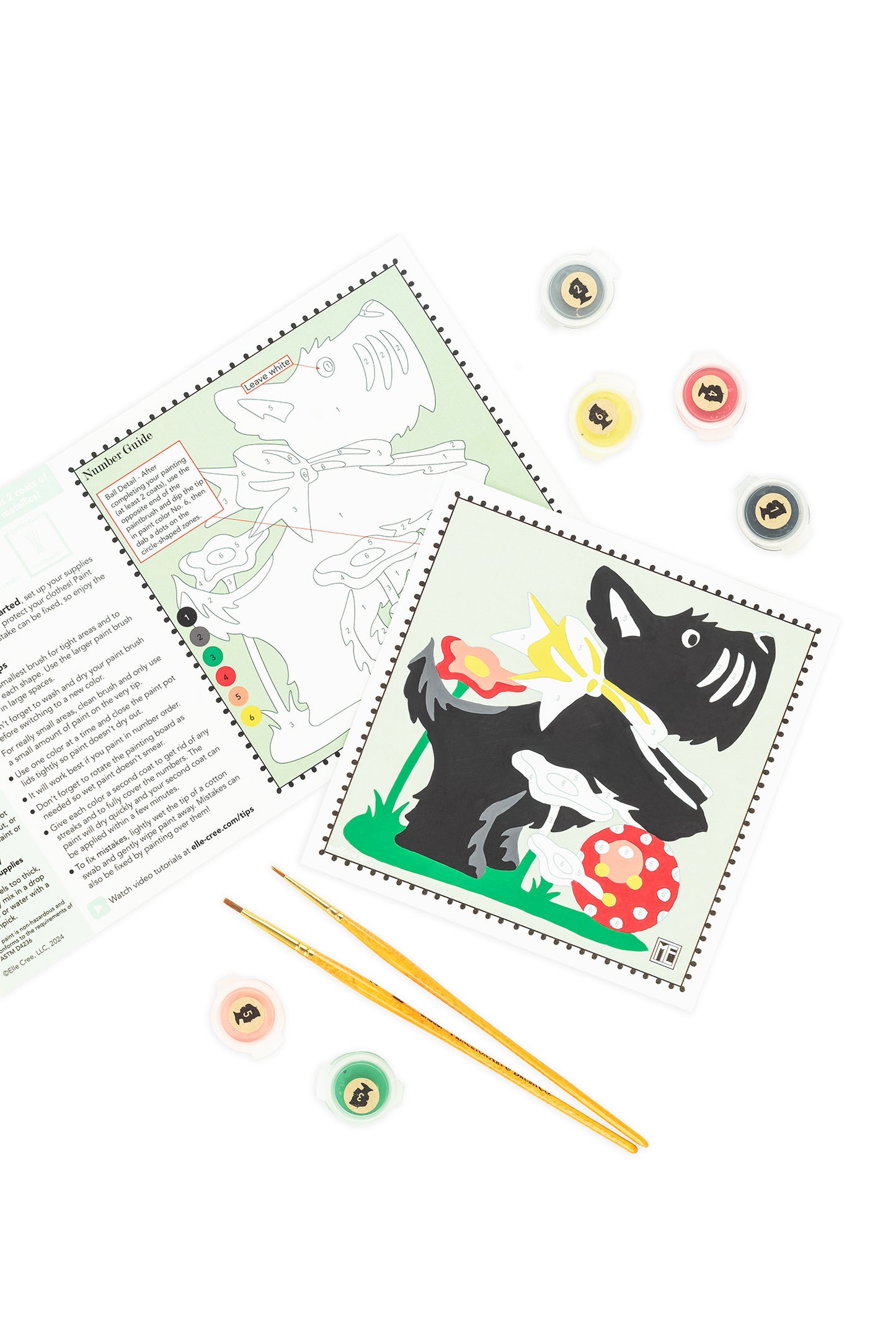 Scottie Scuttle | Mary Engelbreit 6x6 paint-by-number kit - Elle Crée