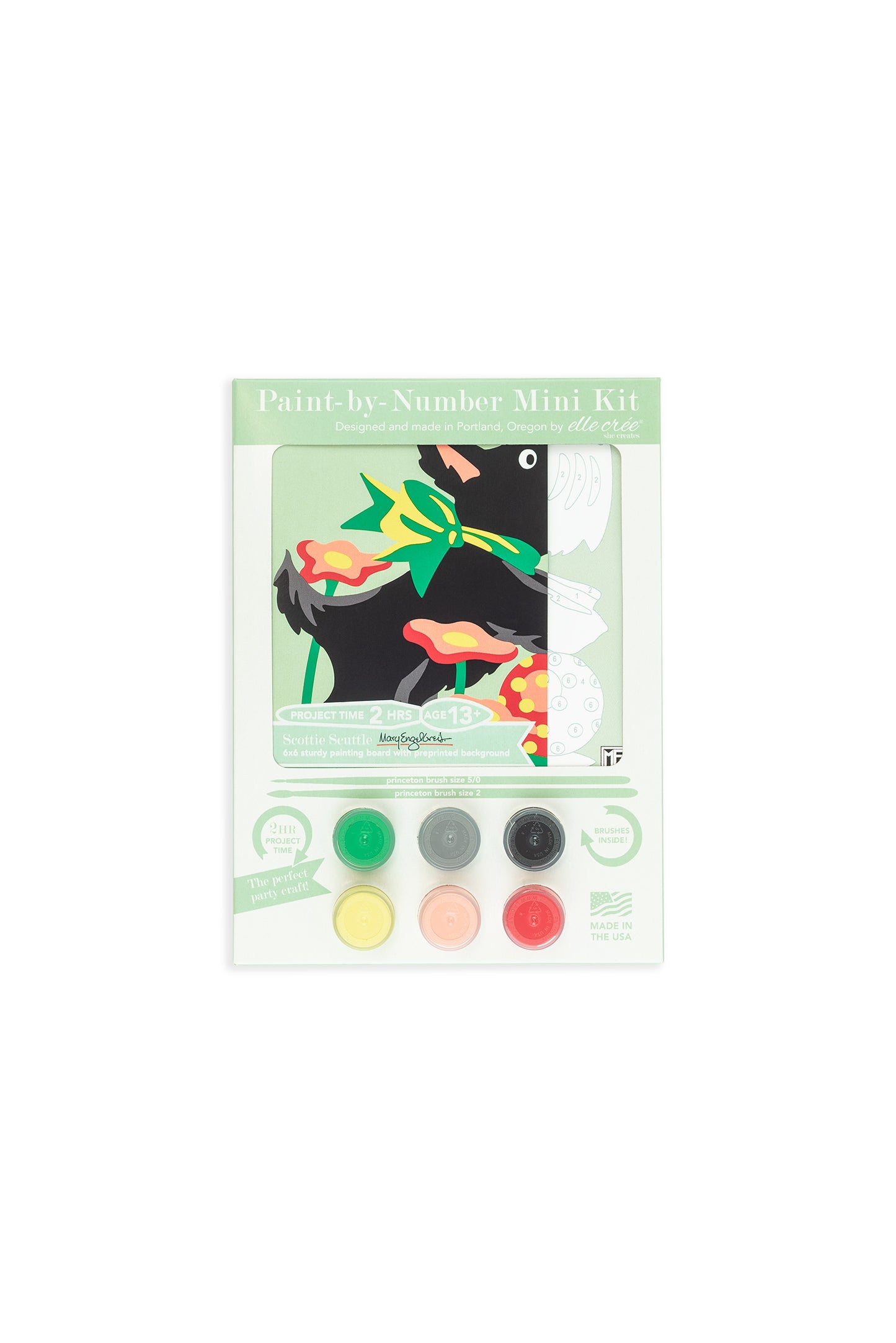 Scottie Scuttle | Mary Engelbreit 6x6 paint-by-number kit - Elle Crée