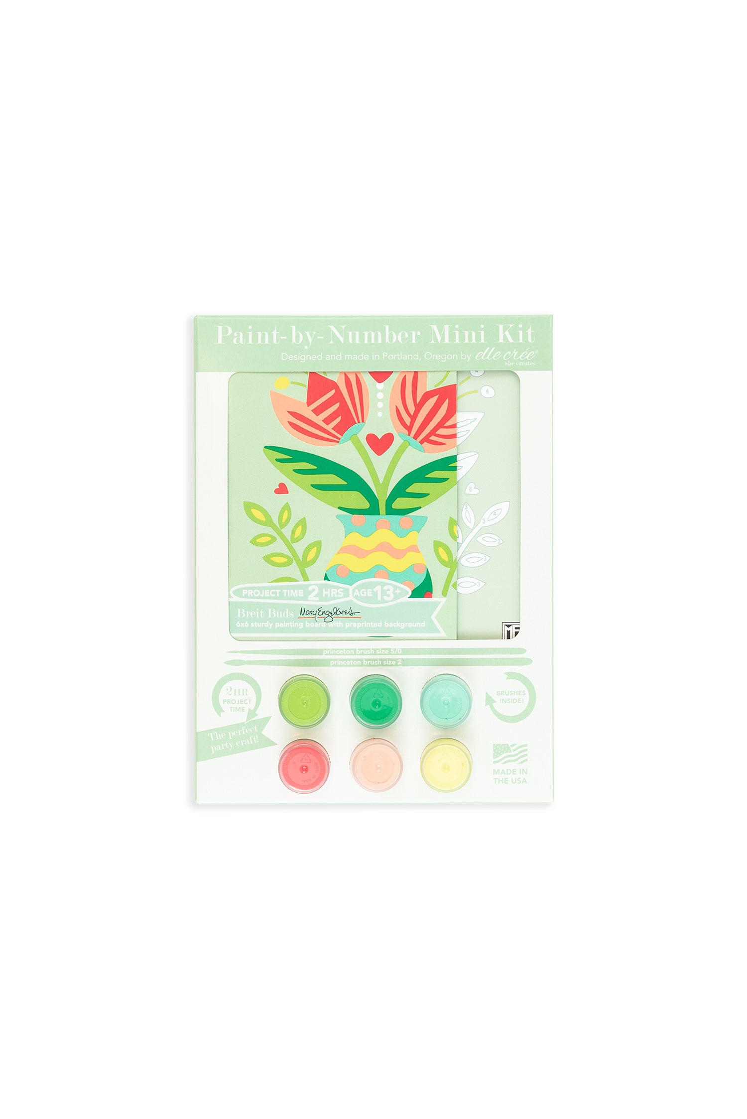 Breit Buds | Mary Engelbreit 6x6 paint-by-number kit - Elle Crée