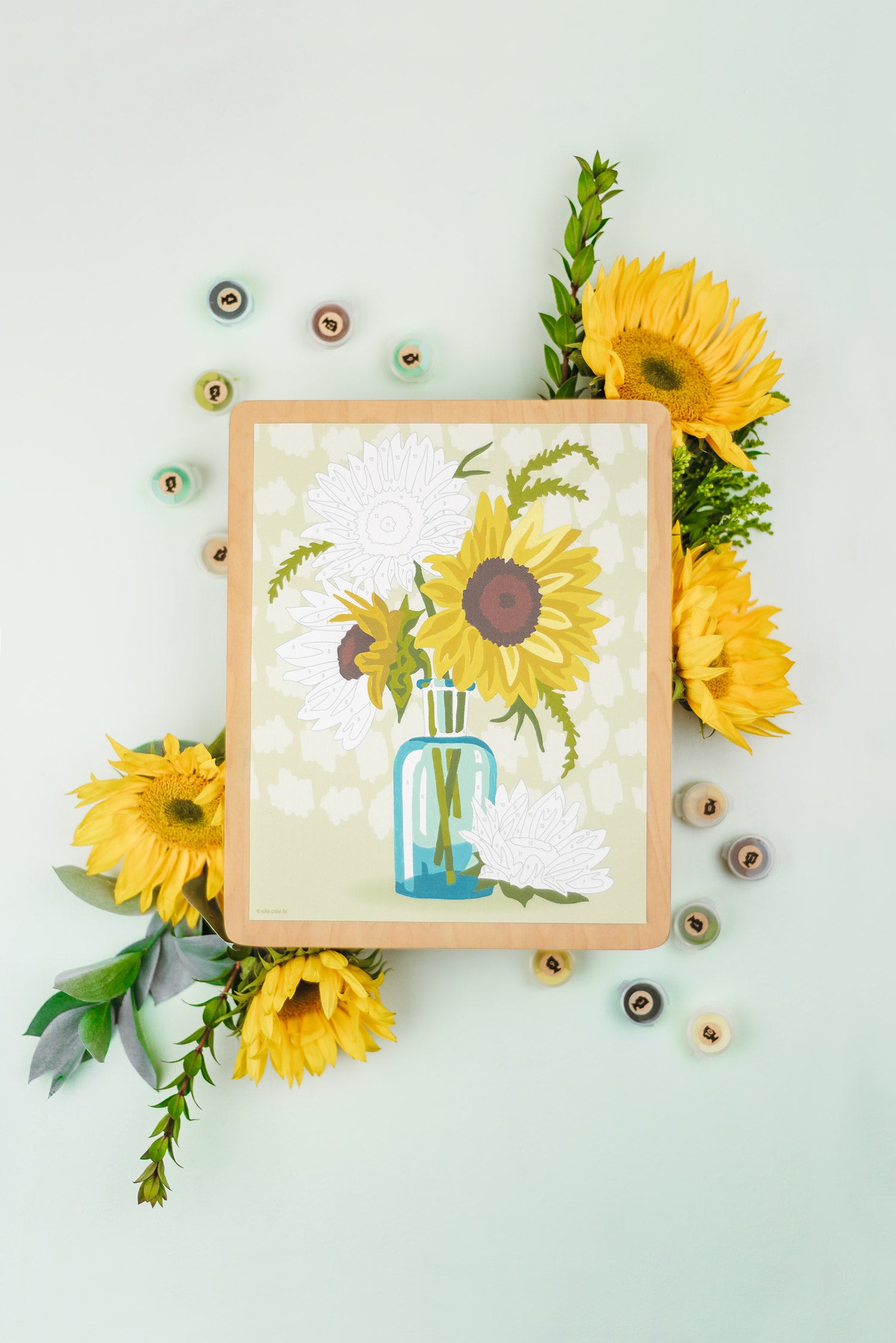 Sunflowers in Vase (yellow) | 8x10 paint-by-number kit - Elle Crée