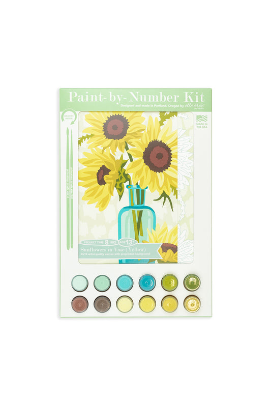 Sunflowers in Vase (yellow) | 8x10 paint-by-number kit - Elle Crée