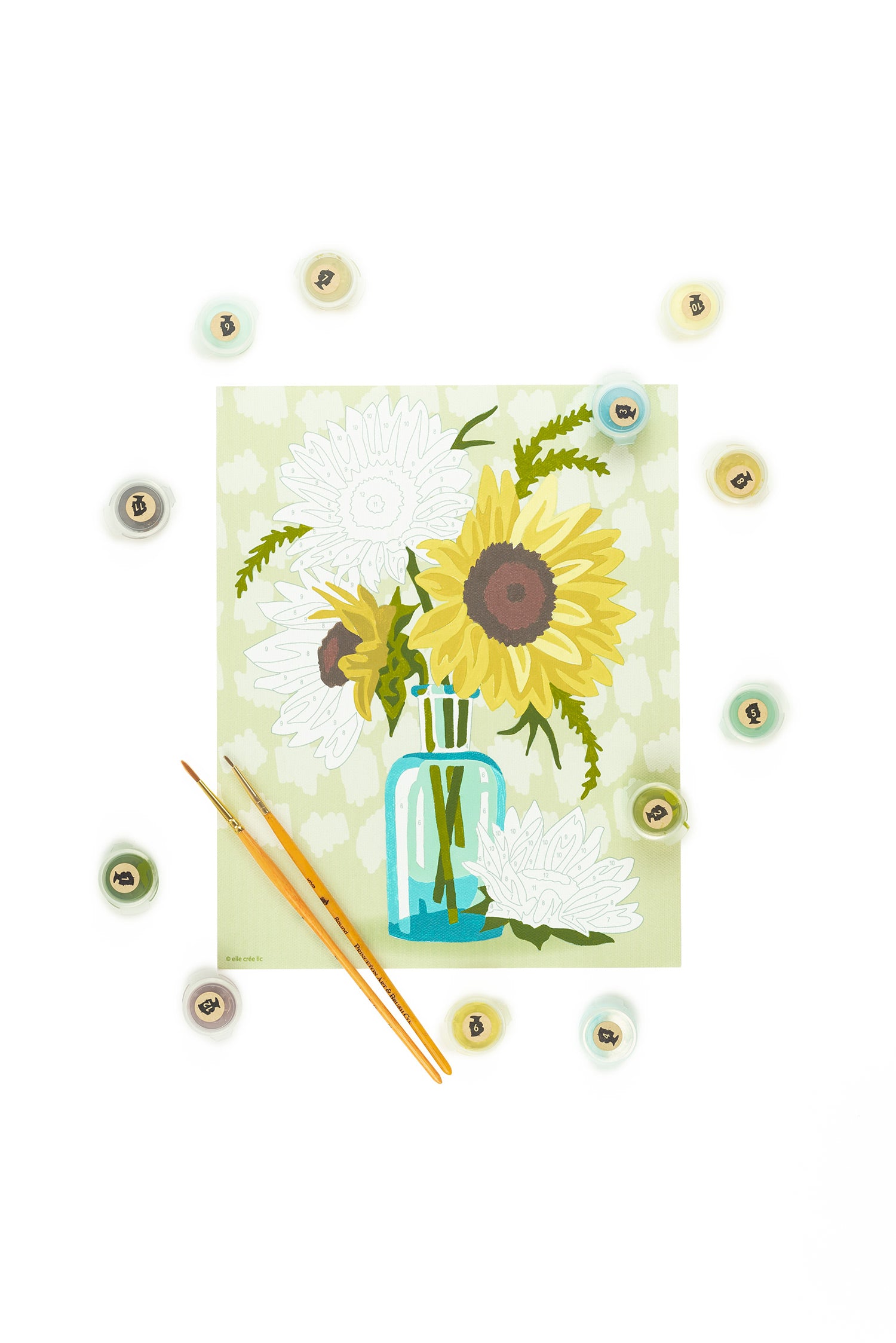 Sunflowers in Vase (yellow) | 8x10 paint-by-number kit - Elle Crée