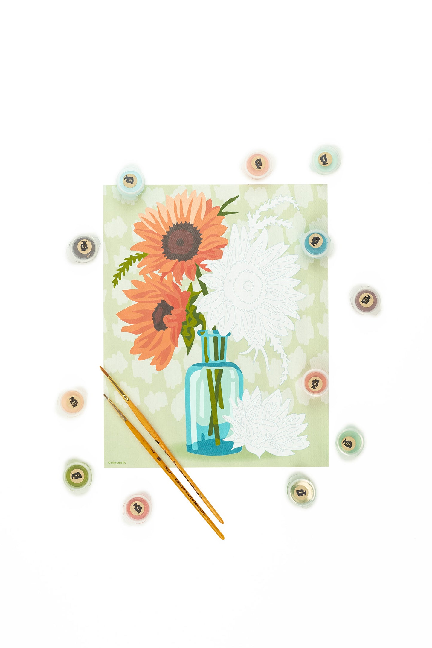 Sunflowers in Vase (orange) | 8x10 paint-by-number kit - Elle Crée