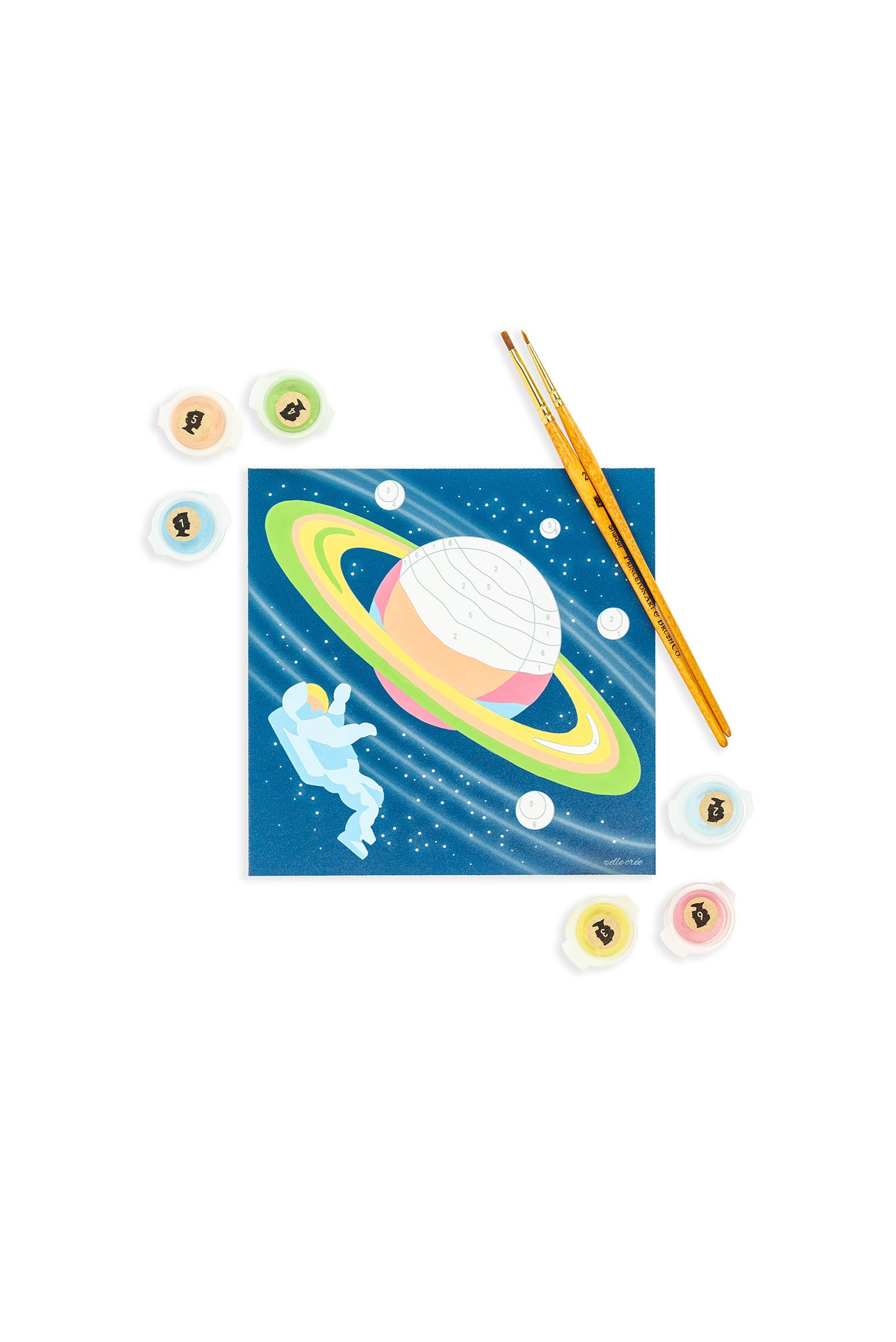 Lost in Space | 6x6 mini paint-by-number kit for kids - Elle Crée