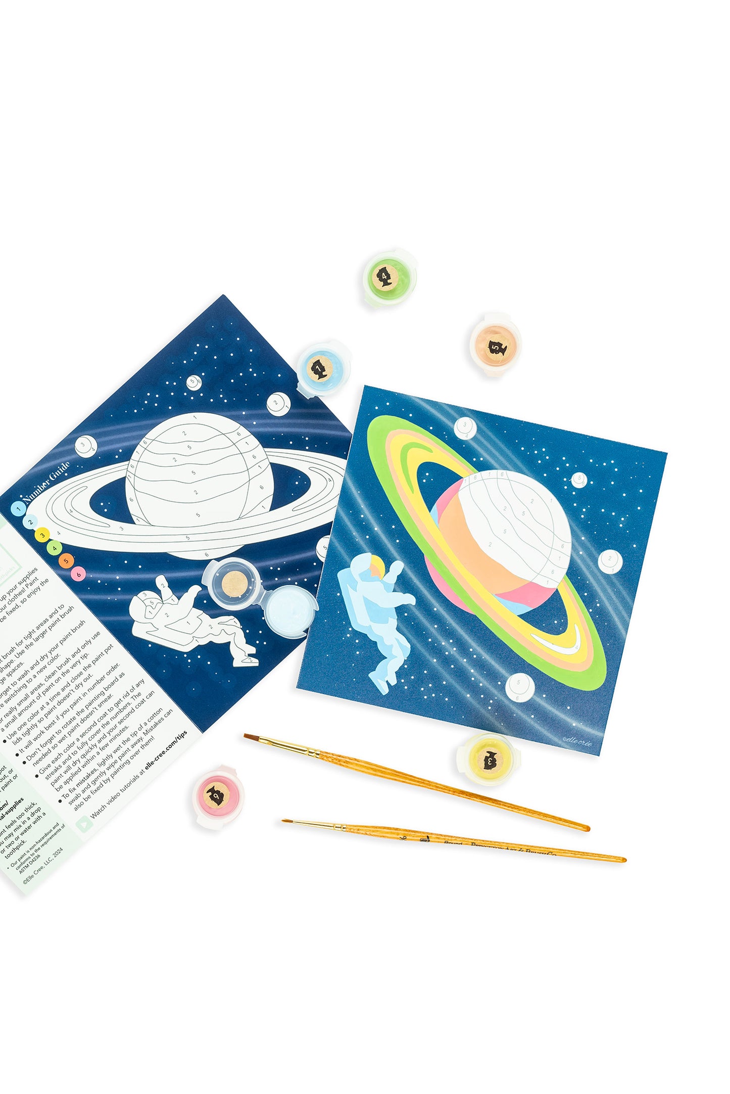 Lost in Space | 6x6 mini paint-by-number kit for kids - Elle Crée